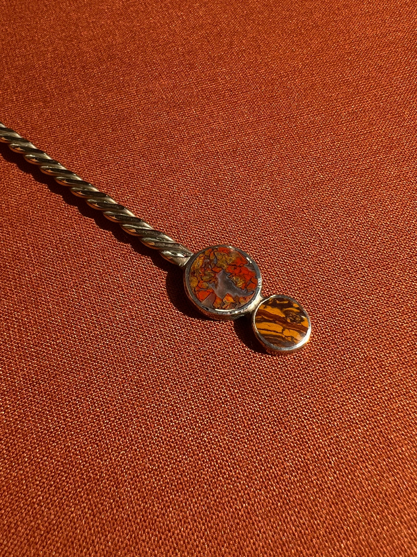 Agate Inlay Silver-plated Souvenir Spoon