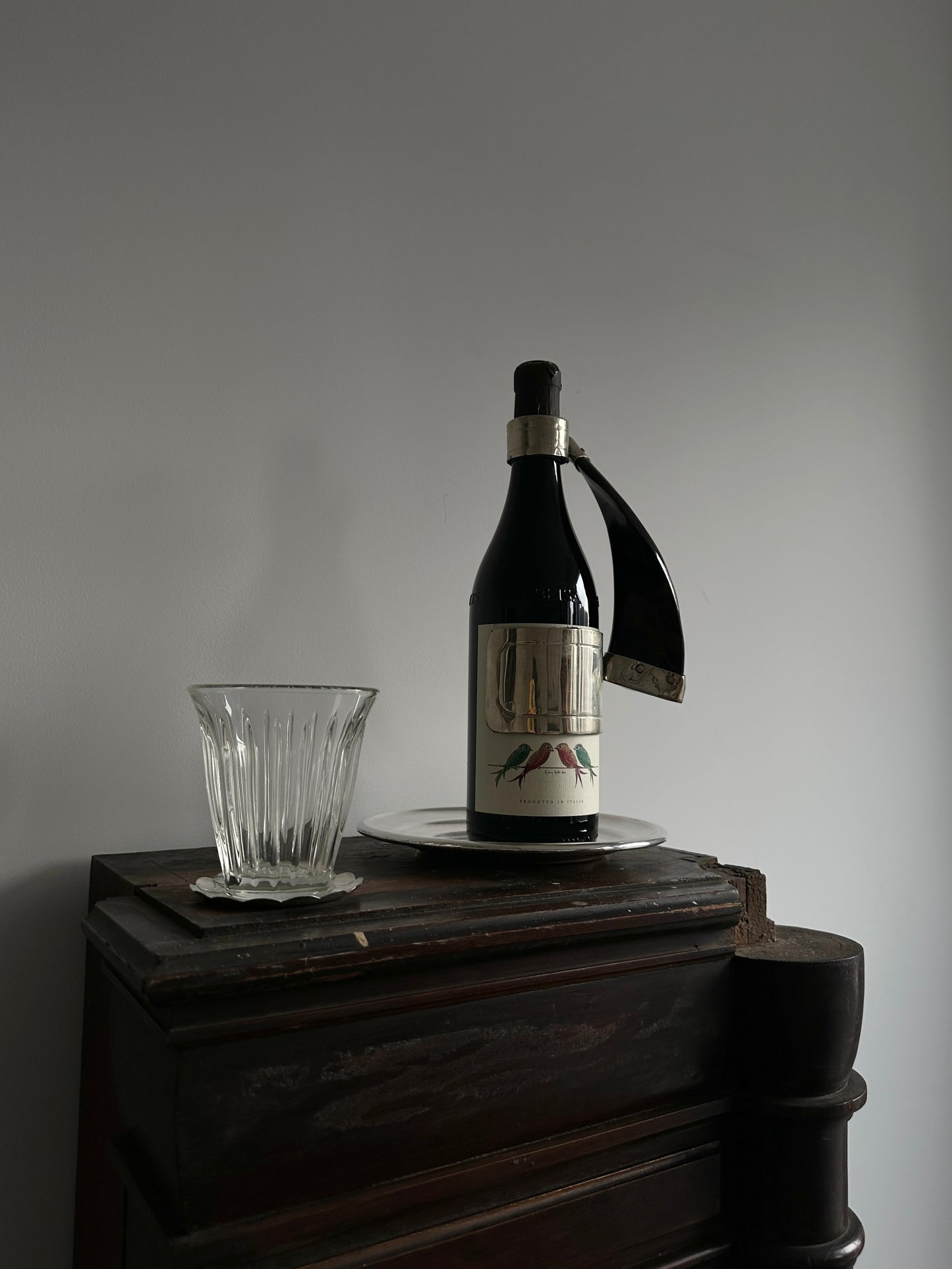 Alpaca Horn Artisinal Wine Bottle Holder (simple cuff)