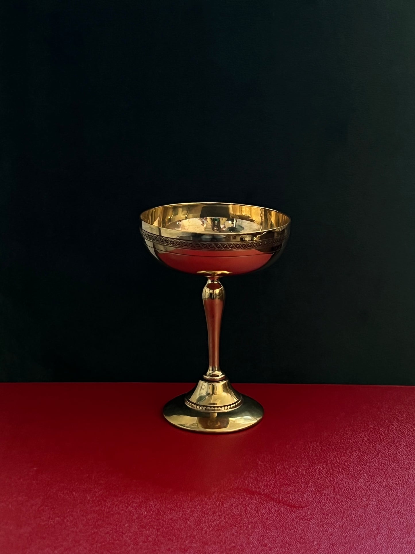 Vintage Brass Champagne Coupes - Pair