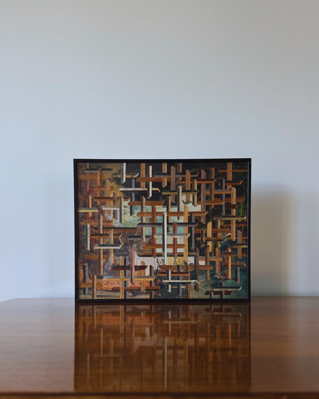 “Out of The Woods” mixed media Collage by Irving Barrett, 1994