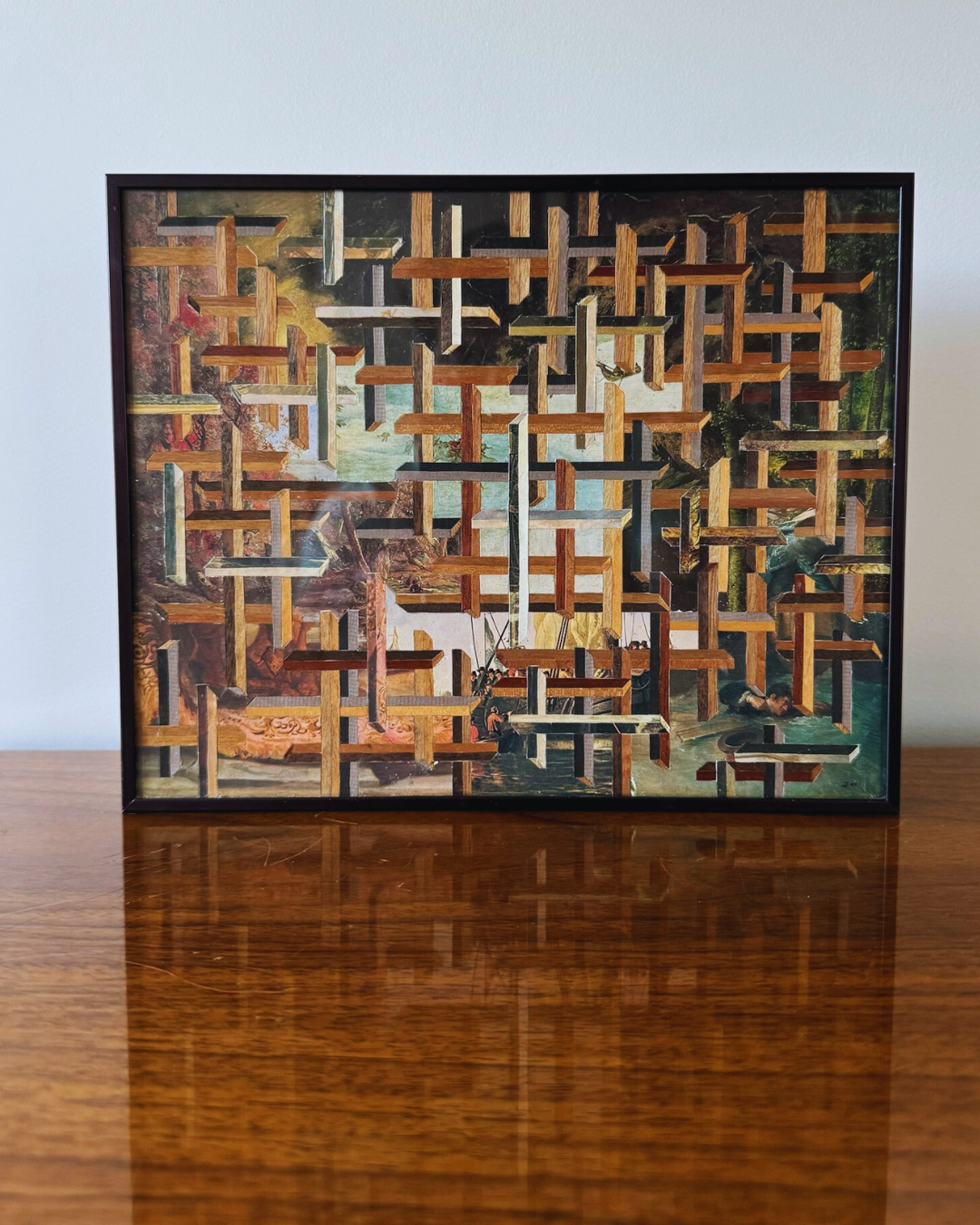 “Out of The Woods” mixed media Collage by Irving Barrett, 1994