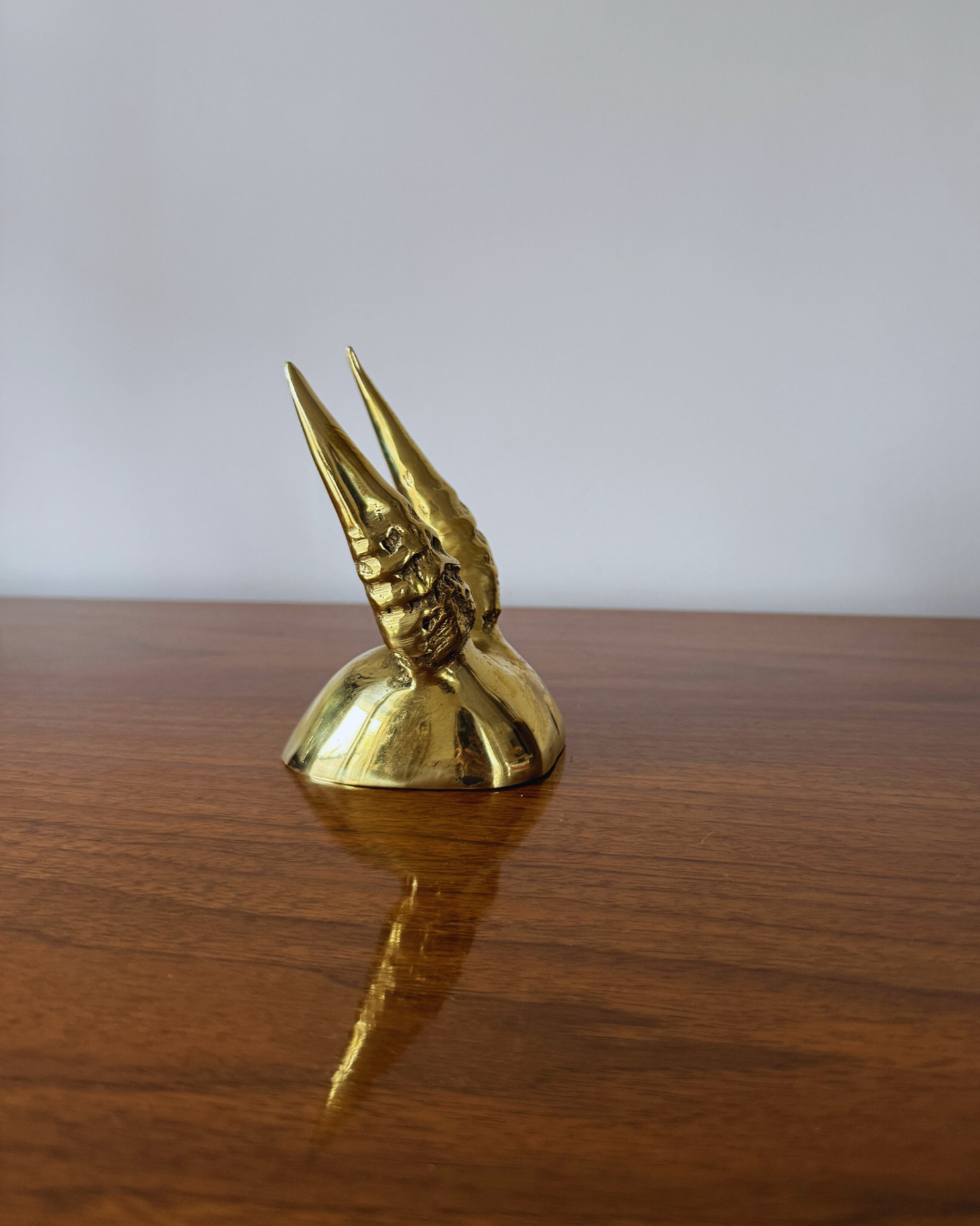 Cast Bronze Small Antelope Horns Paperweight Desk Object Dorian Originals