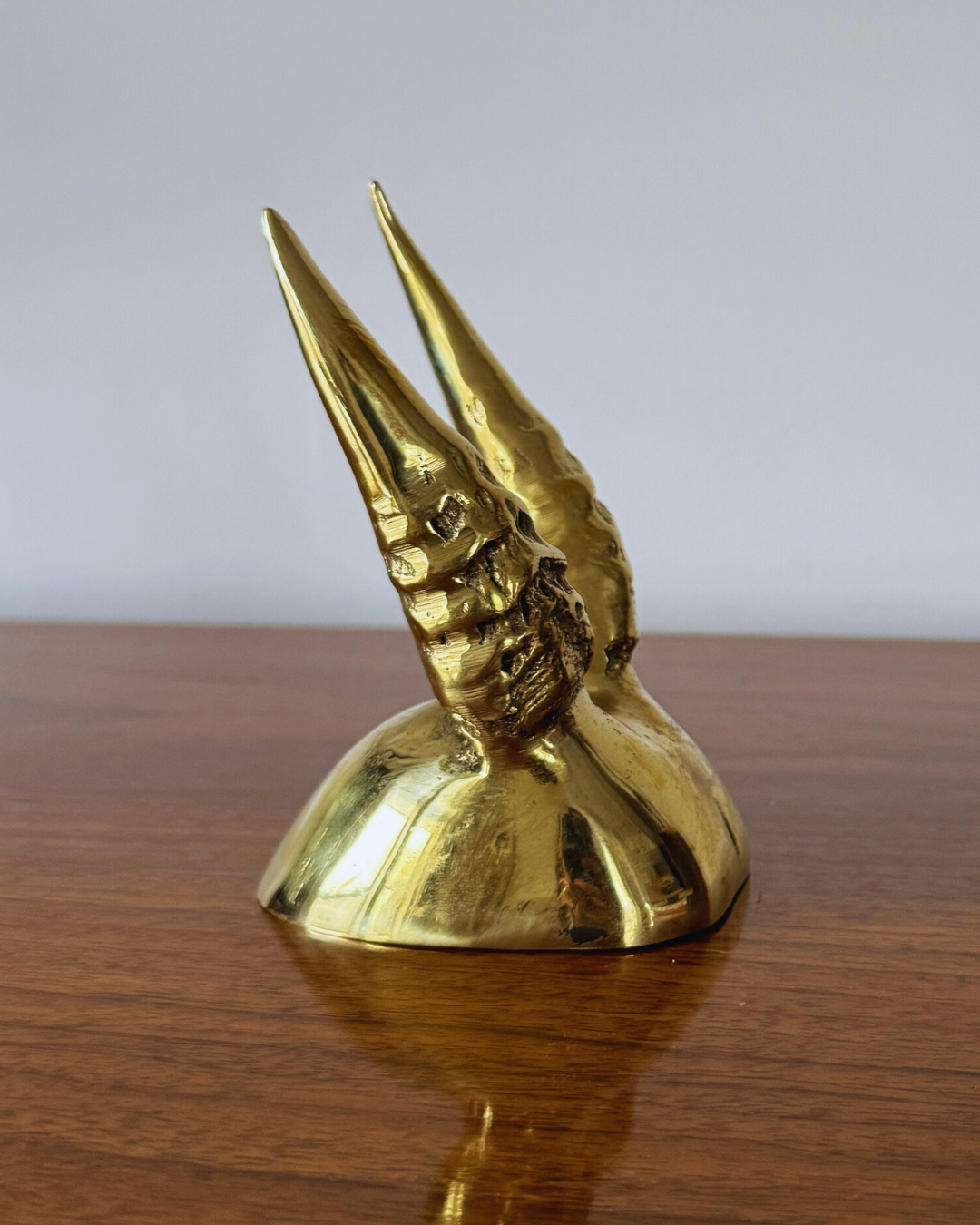 Cast Bronze Small Antelope Horns Paperweight Desk Object Dorian Originals