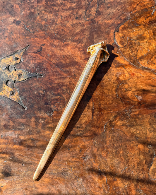 Art Nouveau Gilt Bronze Vintage Figural Draped Female Letter Opener | Signed, Victorin Sabatier