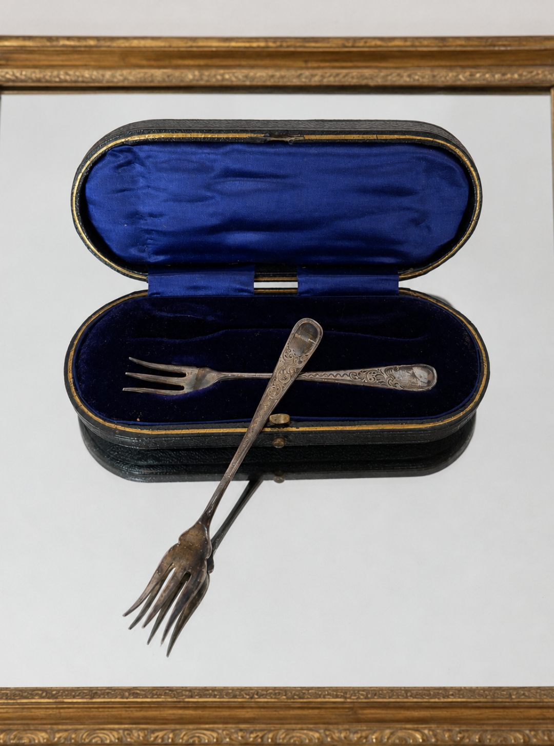 A Cased Set of two (2) Exquisite Victorian Sterling Silver Cocktail Forks