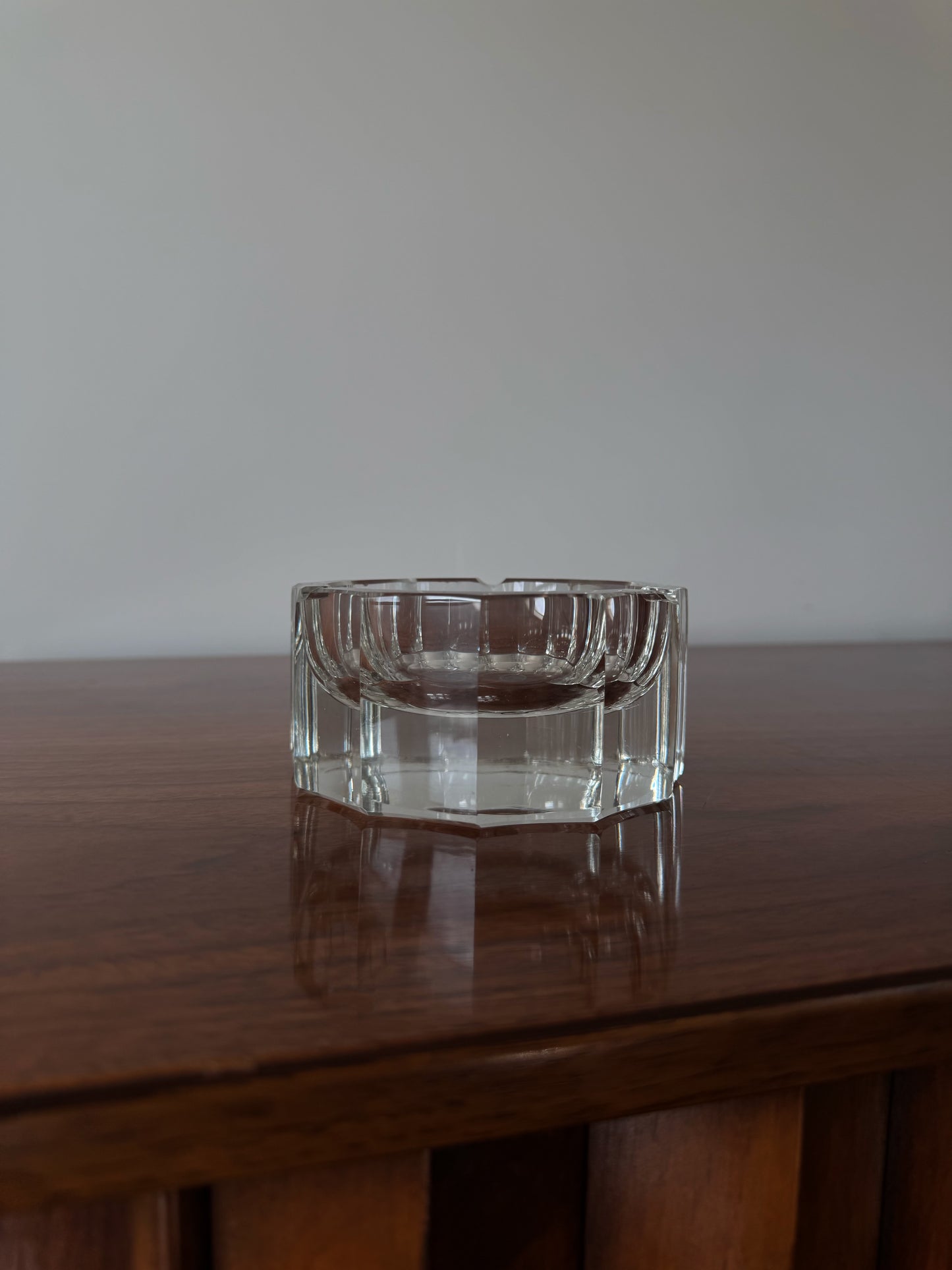Mid Century MCM Vintage Fluted Heavy Glass Ashtray