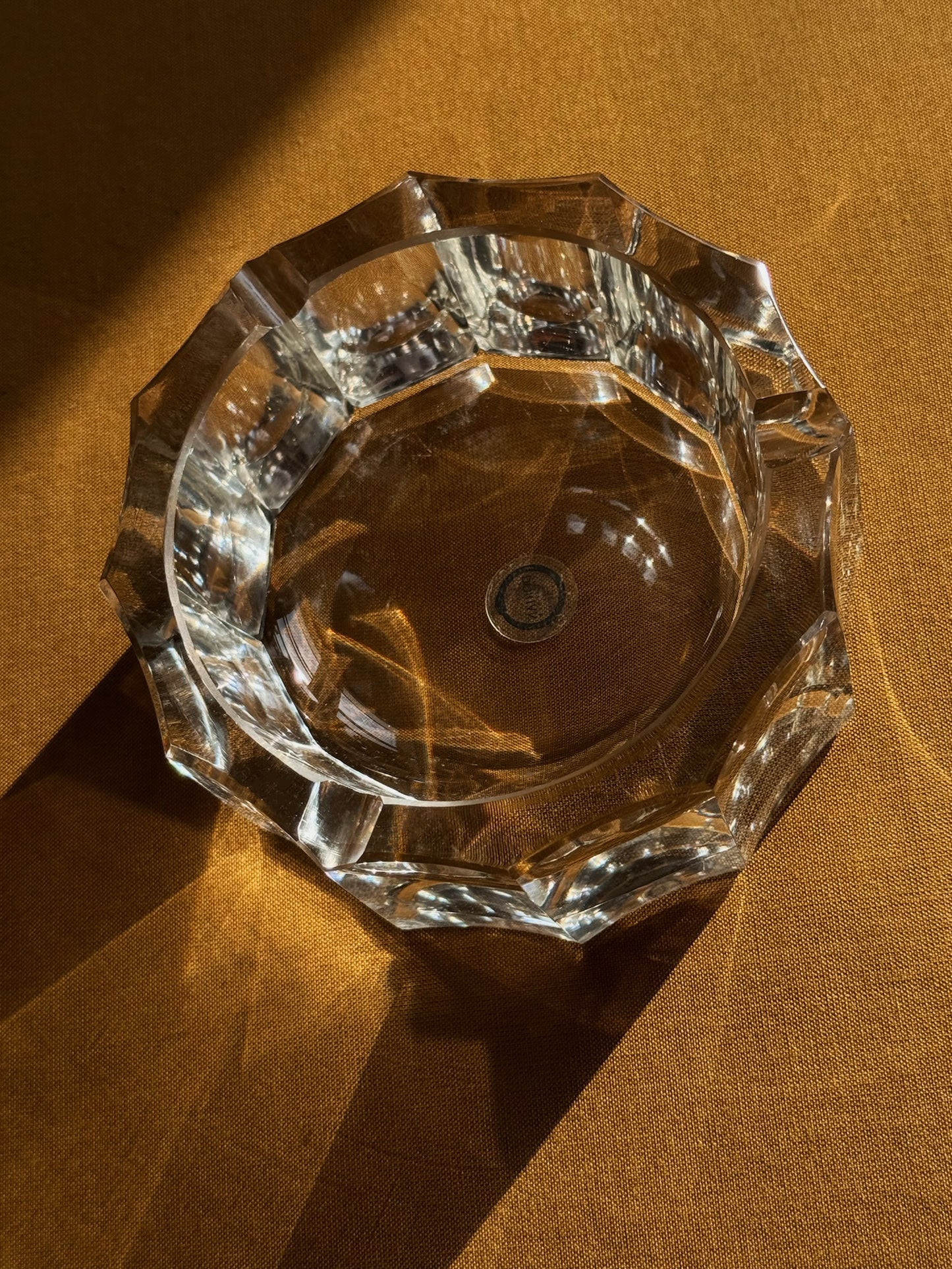 Mid Century MCM Vintage Fluted Heavy Glass Ashtray