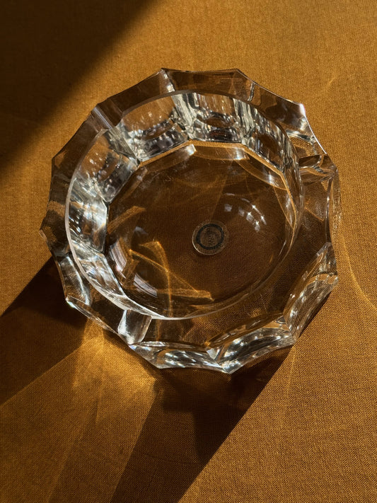 Mid Century MCM Vintage Fluted Heavy Glass Ashtray