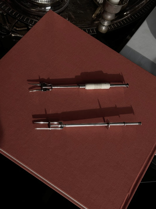 Individual Silver plated mechanical pickle - fork