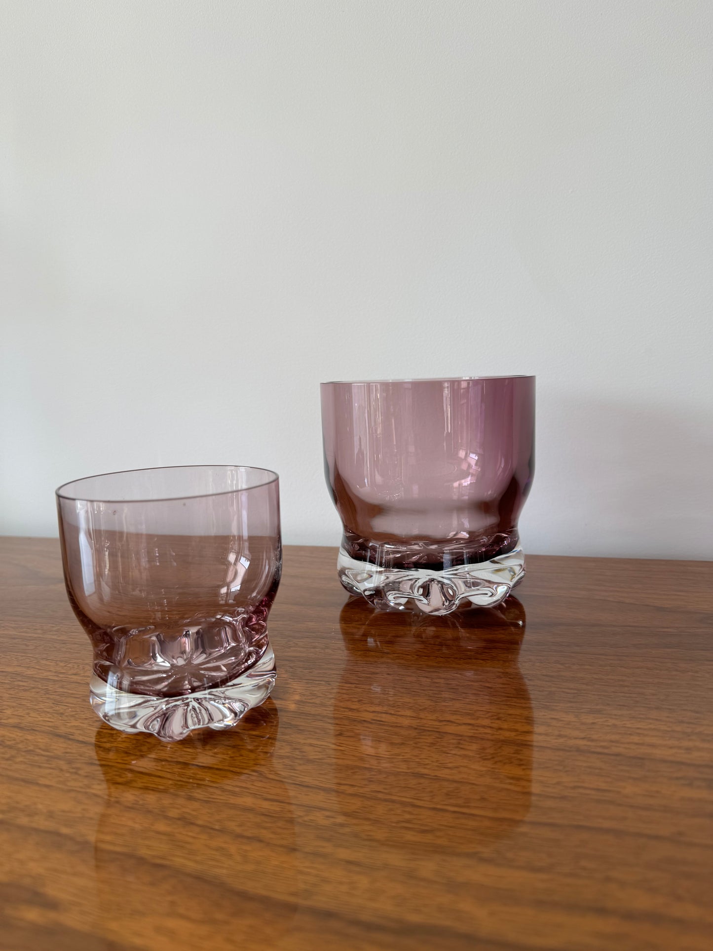 Set of Four Pink Vintage Tumblers with Matching Ice Bucket - Five (5) Pieces Total