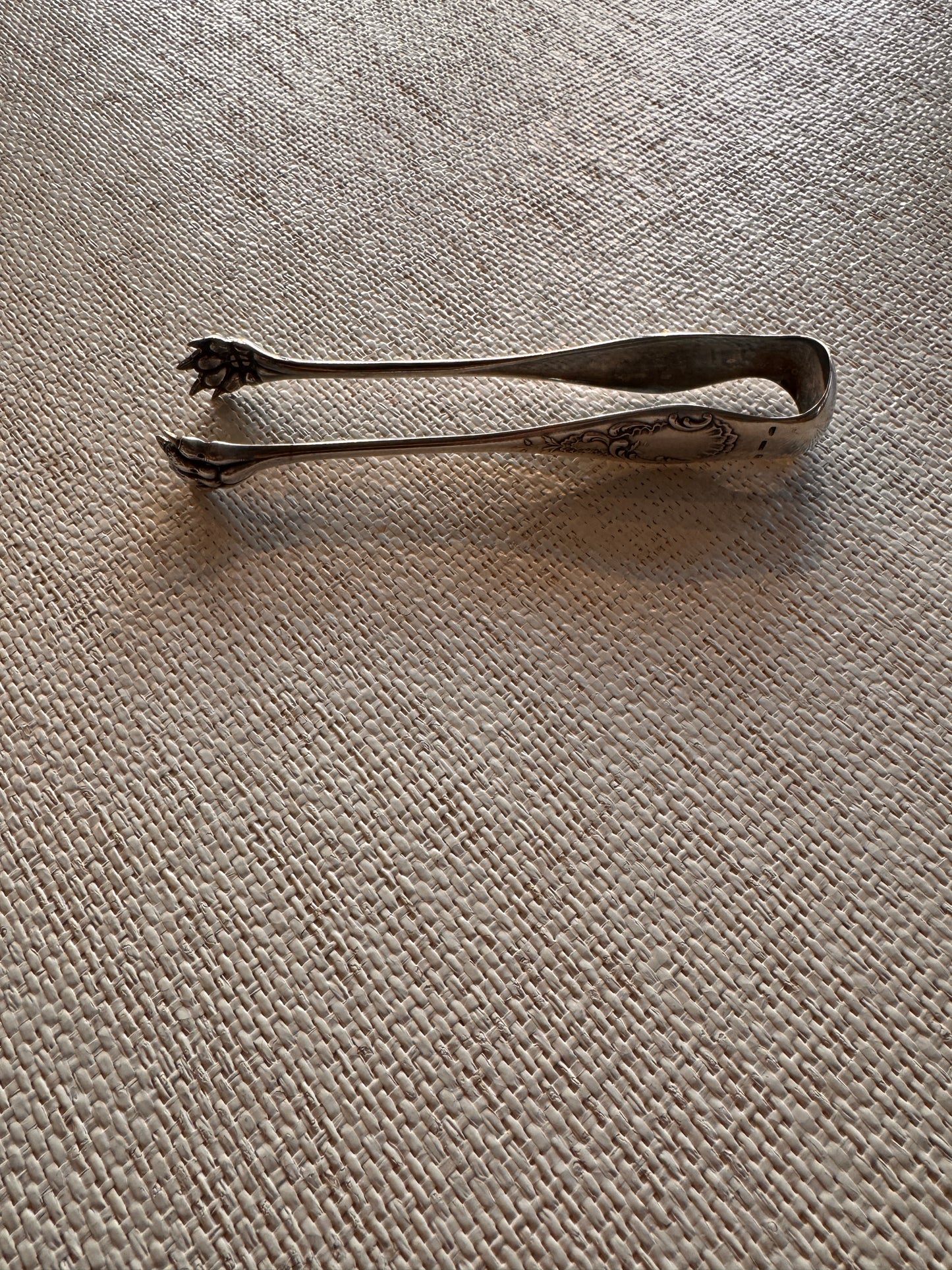 Silver Plated Vintage French Lion Paw Tong, Rococo Motif