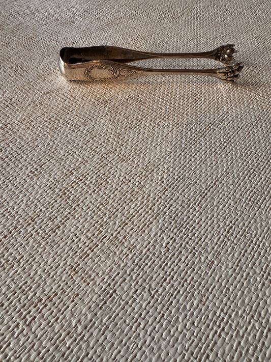 Silver Plated Vintage French Lion Paw Tong, Rococo Motif
