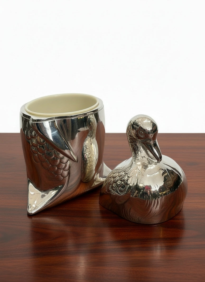 Italian Silver plated Duck Form Large Ice Bucket / Cooler