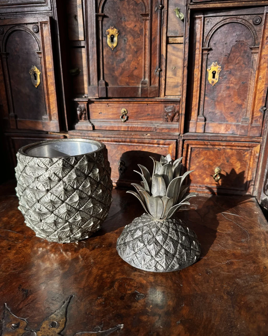 Signed Mauro Manetti Silver Tone Pineapple Ice Bucket