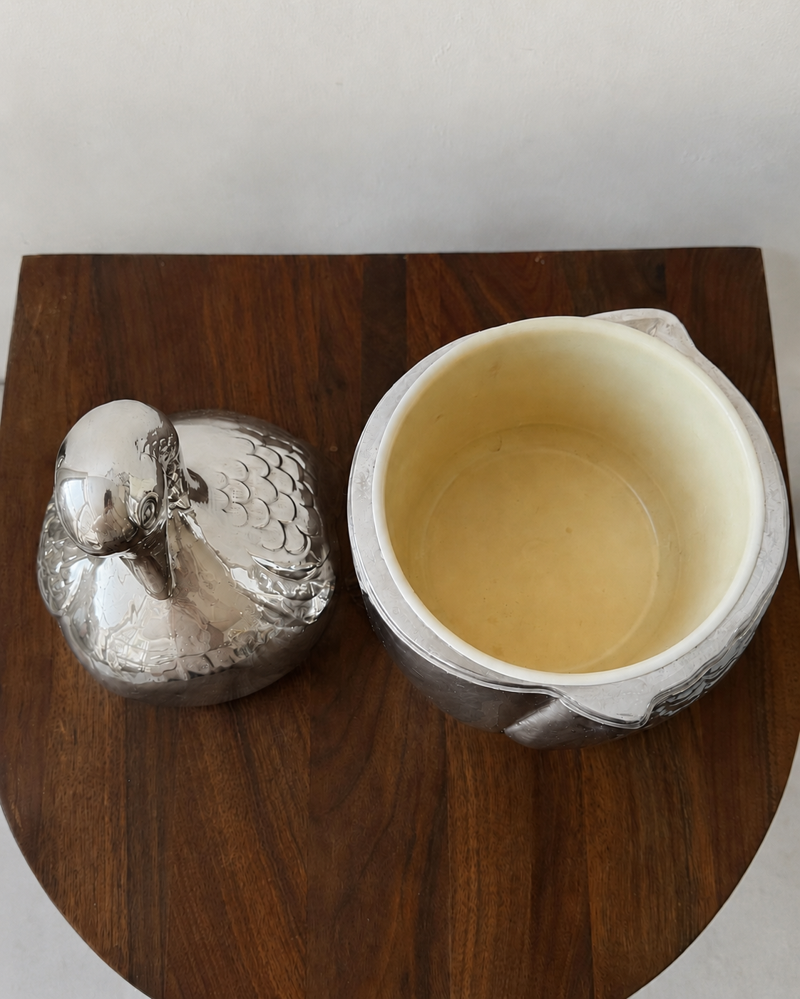 Italian Silver plated Duck Form Large Ice Bucket / Cooler