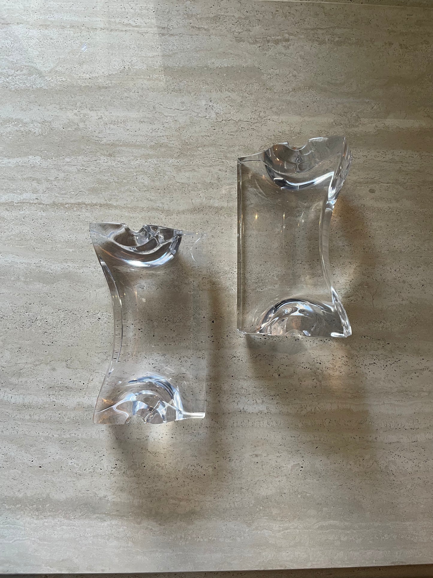 Pair of Lucite Mid Century Modern (MCM) Organic Modern Sculptural Bookends