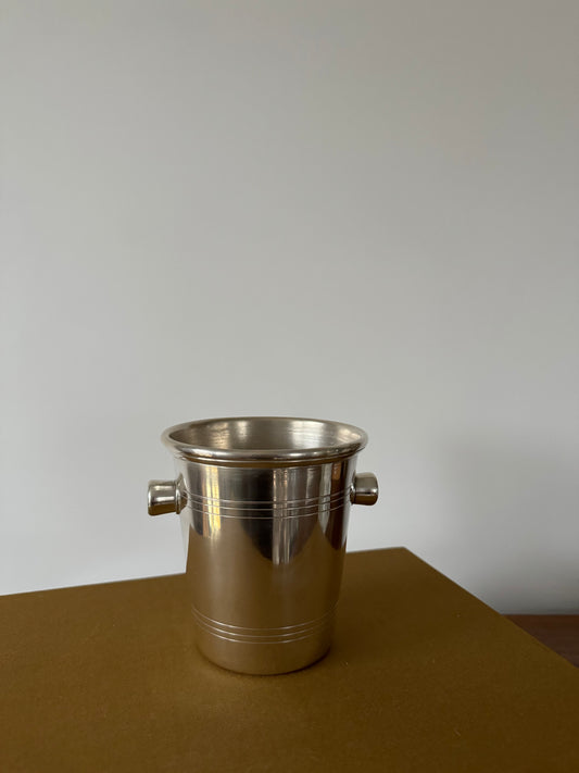 Heavy Silver Plated individual vintage art deco ice buckets 4.5” H