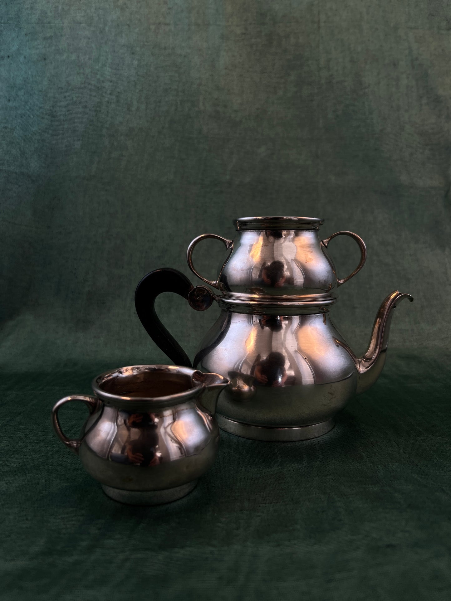 Antique Silver-plated Stacked Individual Tea & Coffee Service Tower