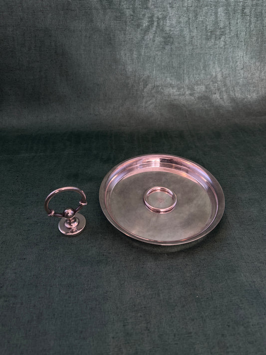 Rare Hermes Paris and Ravinet D'Enfert Silver Plated Double Bridle Post Ashtray