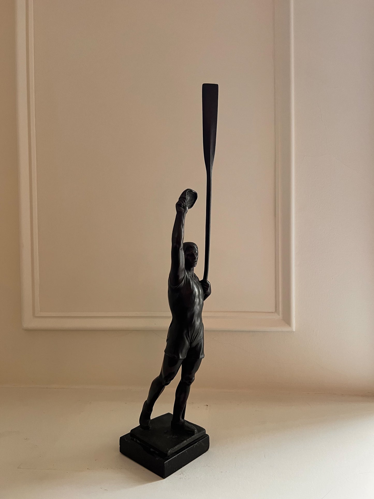 Chairish whlsl sold 1920s Patinated Bronze Rower Sculpture. Signed Müller-Crefeld