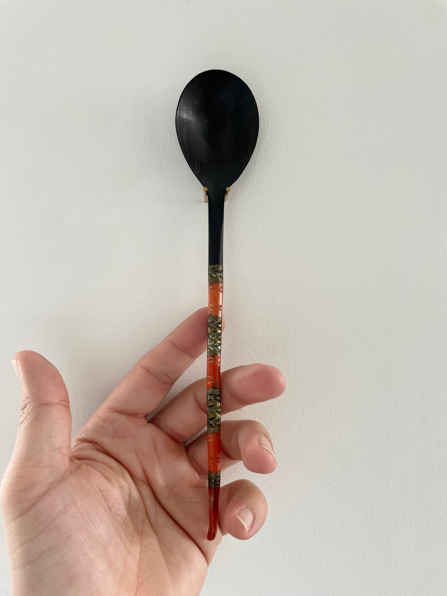 Rare Antique Ottoman Coral Sherbert Spoon