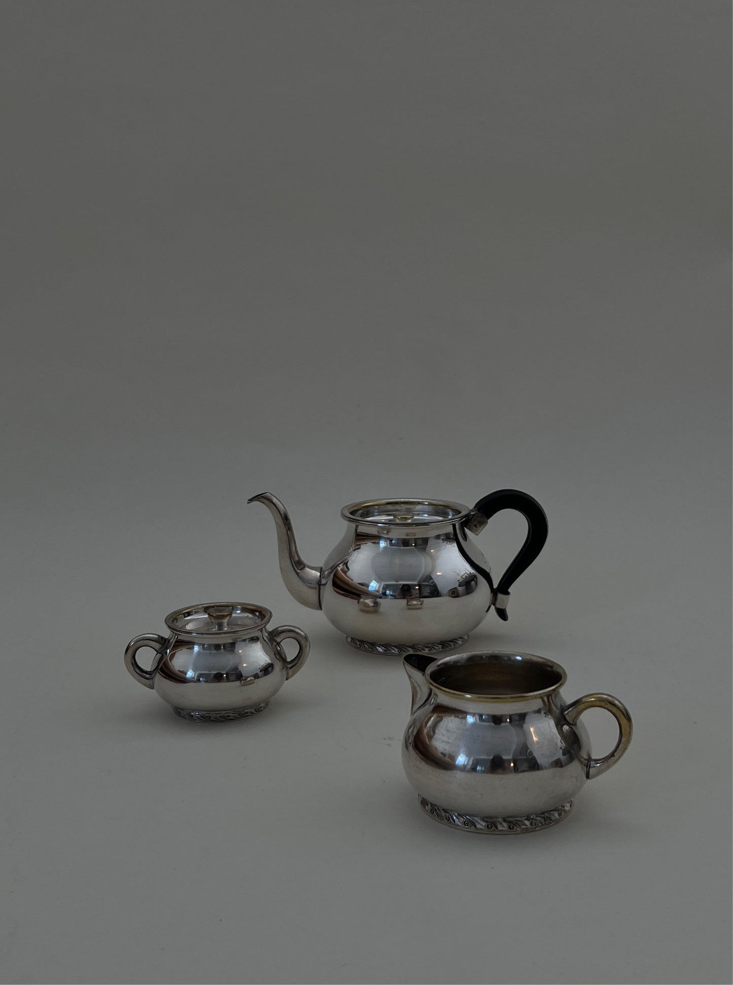 Antique Silver-plated Stacked Lidded Individual Tea & Coffee Service Tower