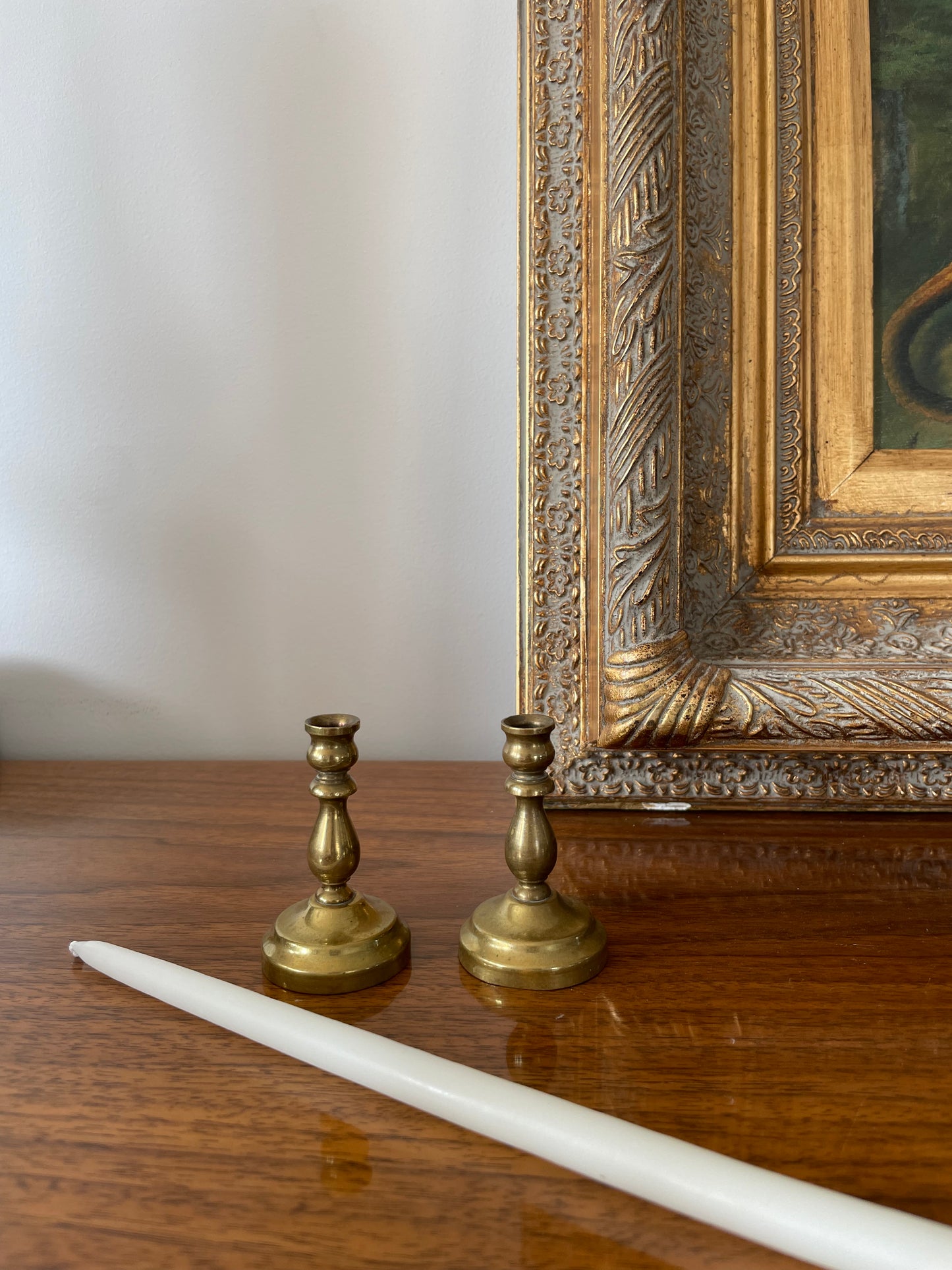 Pair of Small Vintage brass candlesticks