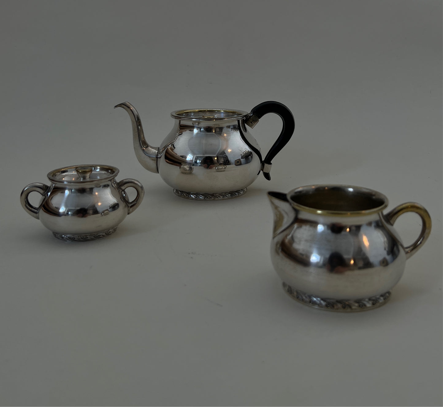 Antique Silver-plated Stacked Lidded Individual Tea & Coffee Service Tower