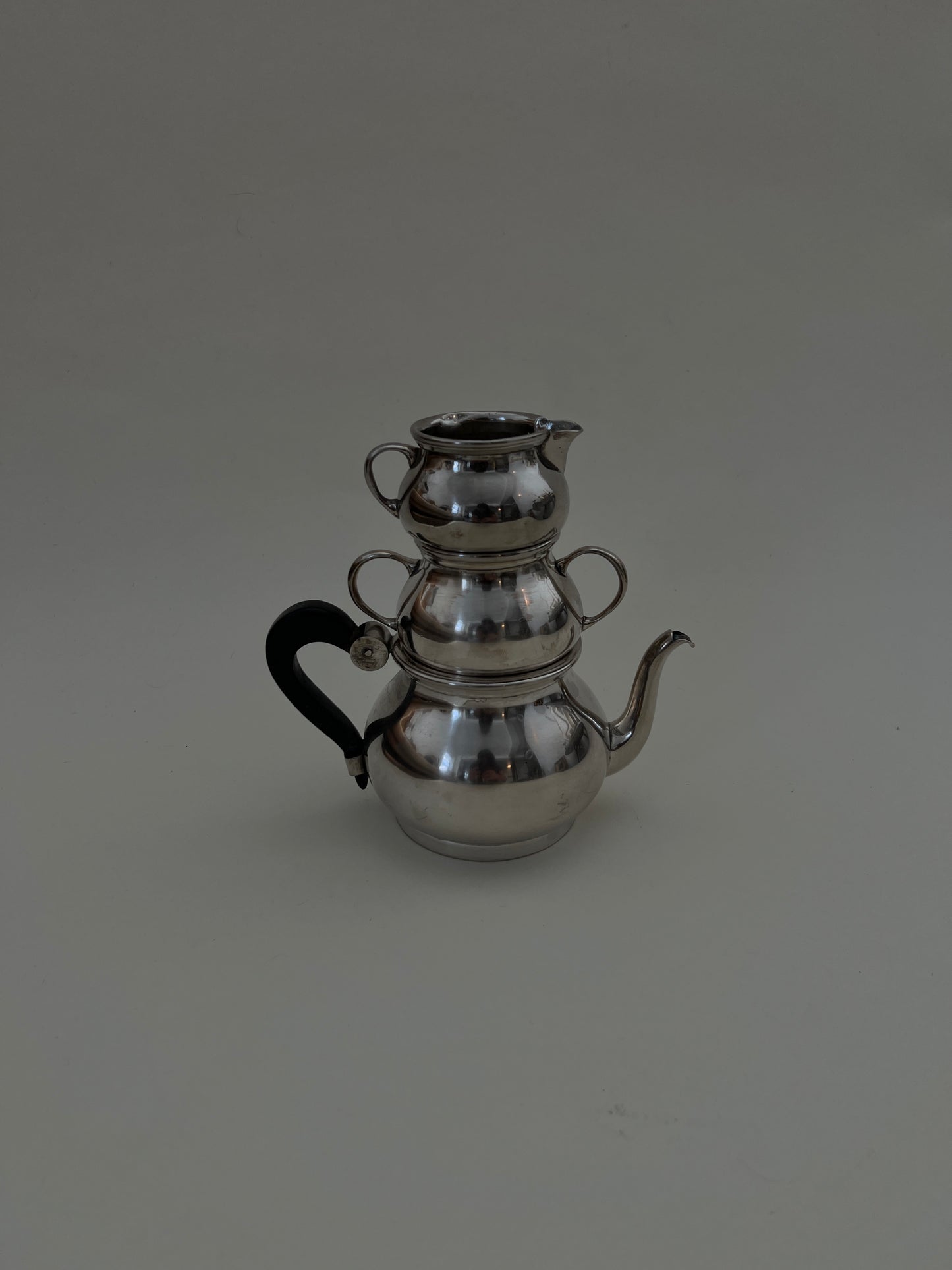 Antique Silver-plated Stacked Individual Tea & Coffee Service Tower
