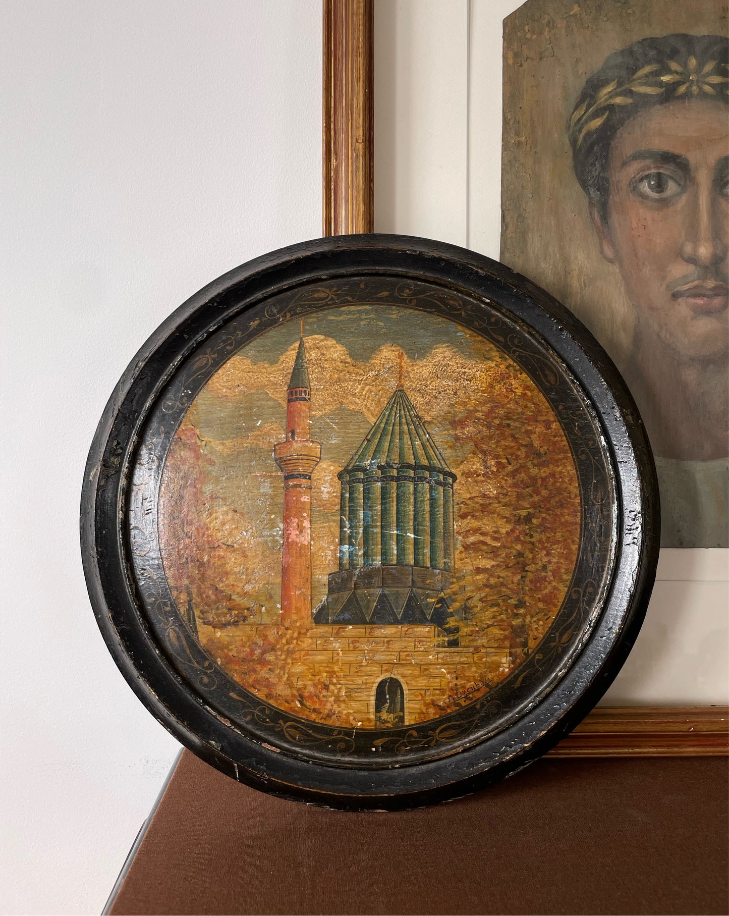 Signed and Dated Painting Of the Turquoise Dome of the Mevlana Mausoleum, in Konya